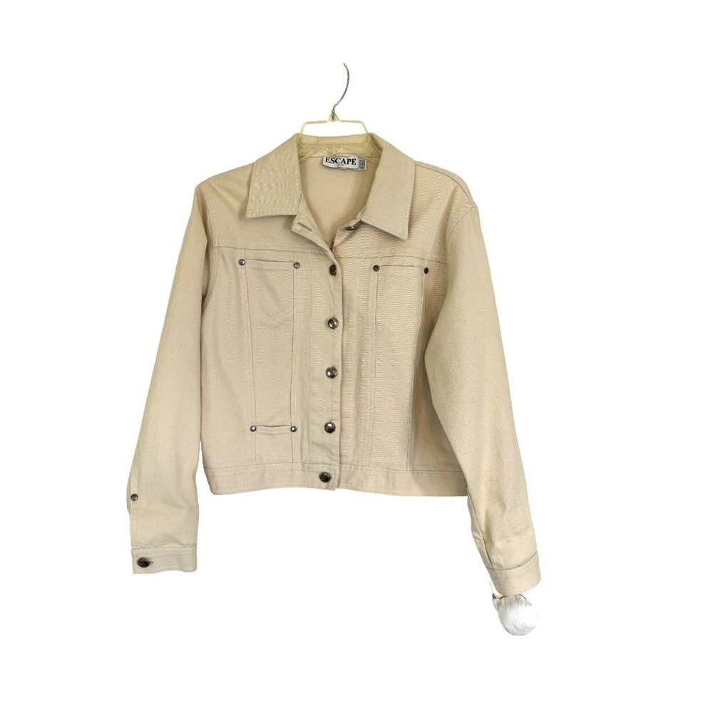 Howard Wolfe Escape Sport White Demin Button Up Jacket Women's Size Medium